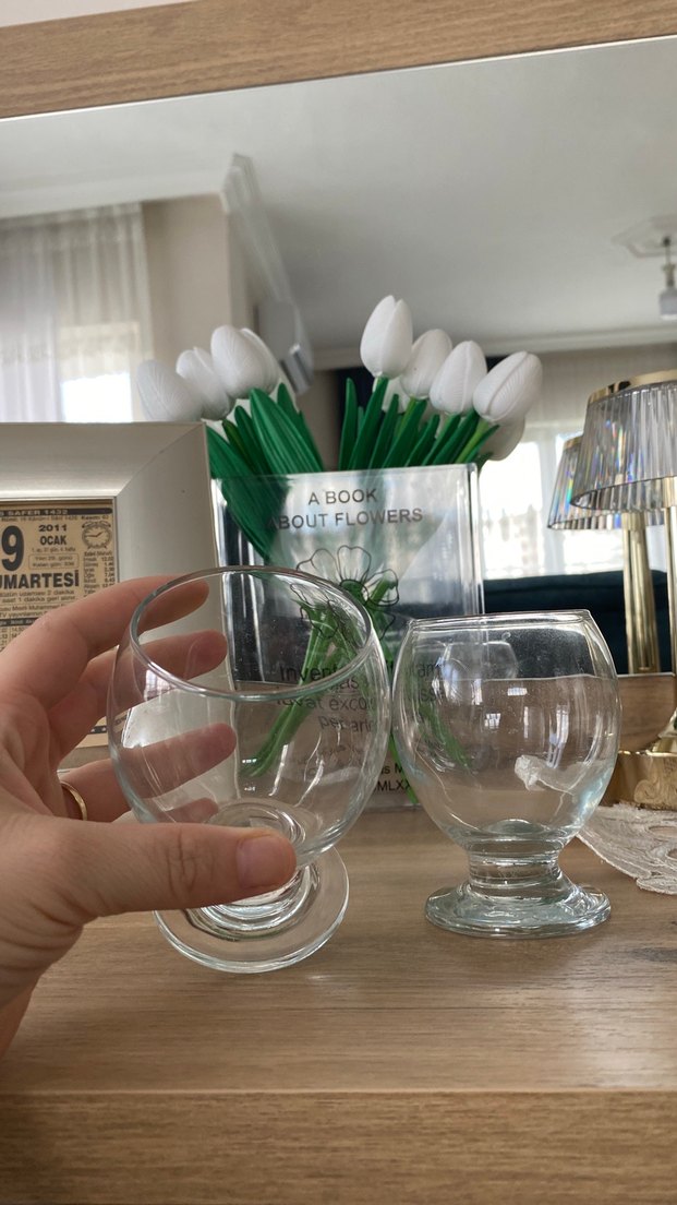 Bej Renkli İki Cam Bardak - Görsel 2