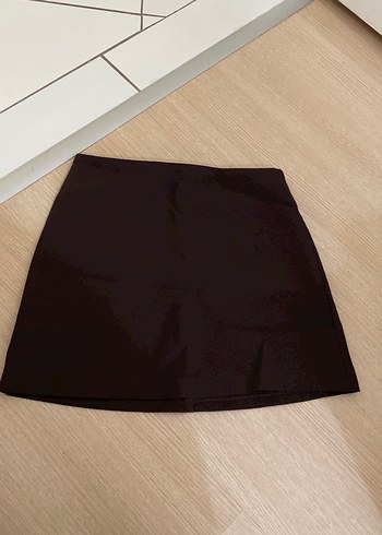 m Beden Massimo Dutti Kahverengi Midi Mini Etek
