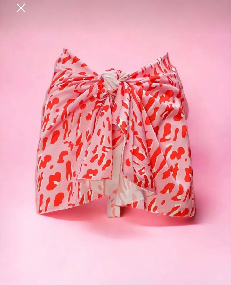 Pembe Leopar Desenli Midi Pareo - Görsel 2