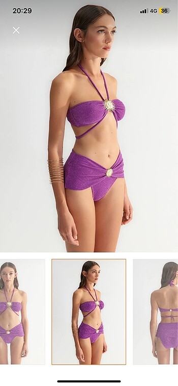 m Beden mor Renk Trendyolmilla Mor Bikini Takımı Zeynep Tosun