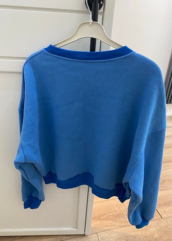 Zara Mavi Kadın Oversize Sweatshirt