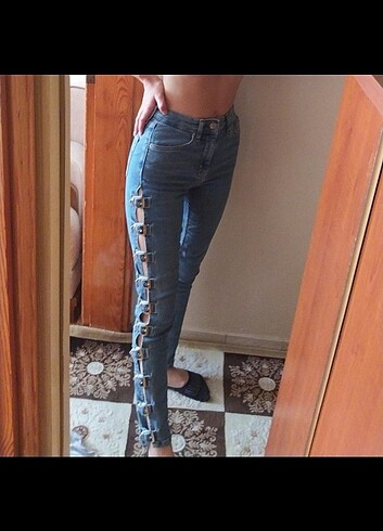 xs Beden mavi Renk Topshop Tokali Pantolon