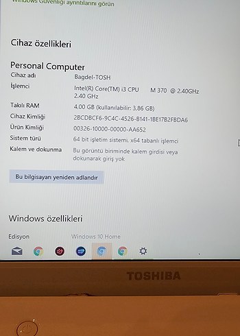 Beyaz Toshiba Dizüstü Bilgisayar - Görsel 6