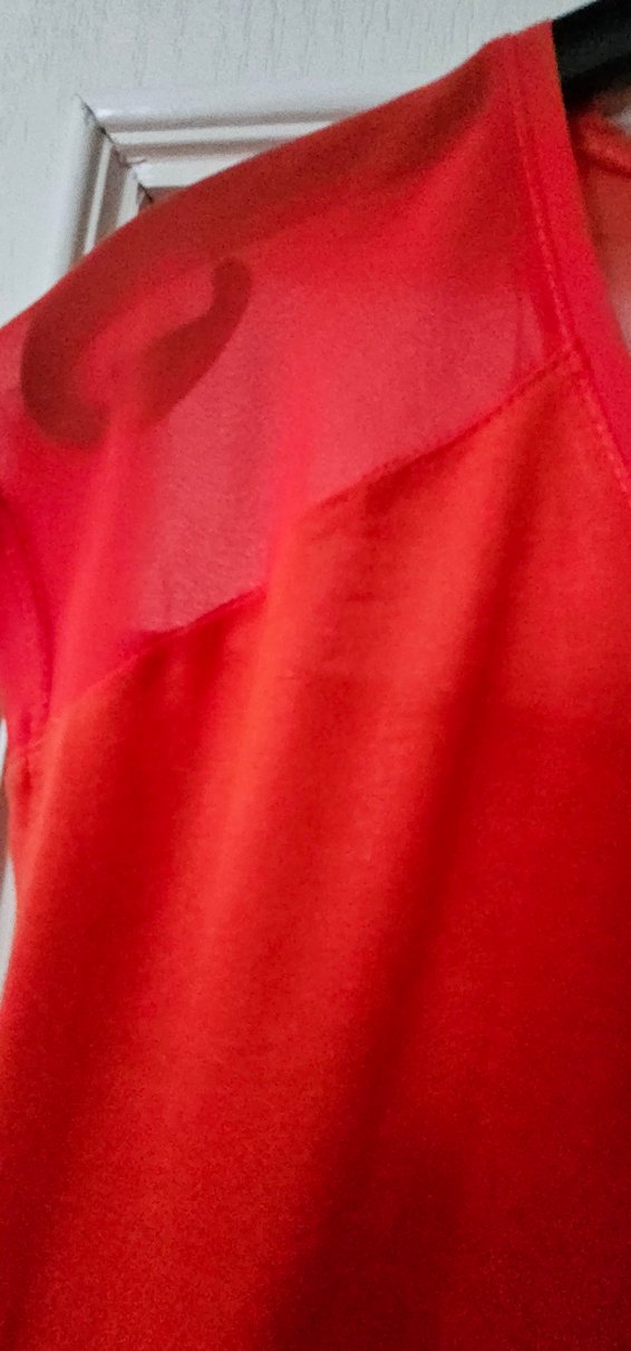 Kırmızı V Yakalı Midi Bluz - Görsel 3