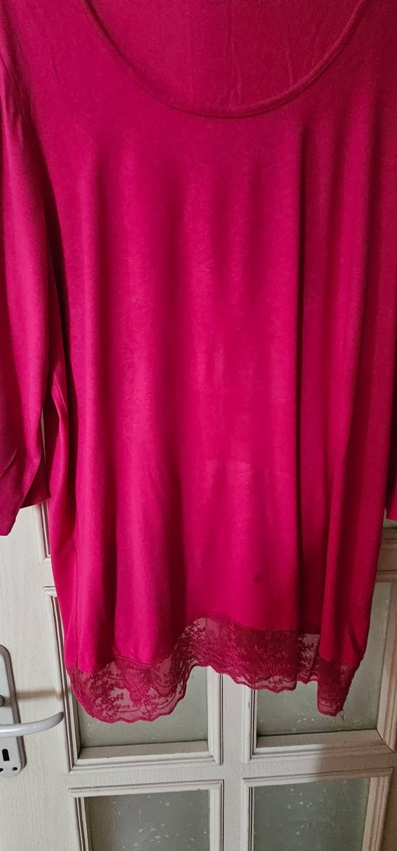 Dantel Detaylı Pembe Uzun Kollu Midi Tunik - Görsel 4