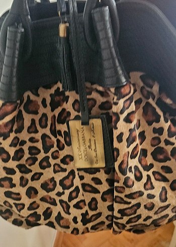 Kahverengi Leopar Desenli Süet Kadın Çanta - Görsel 3
