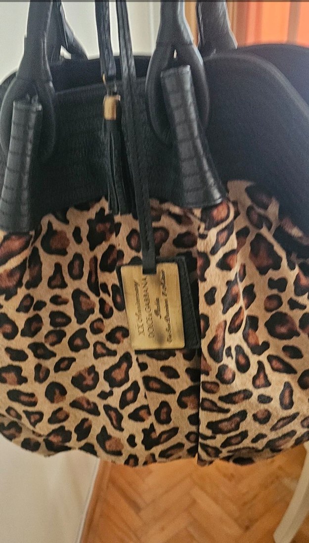 Kahverengi Leopar Desenli Süet Kadın Çanta - Görsel 3