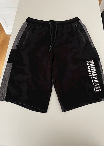 Erkek Siyah Baskılı Rahat Kesim Şort - Görsel 6