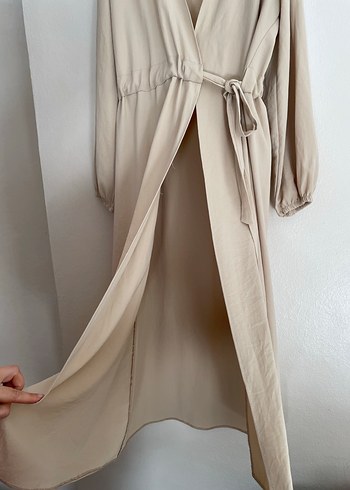 Bej Uzun Kadın Elbise - Görsel 9