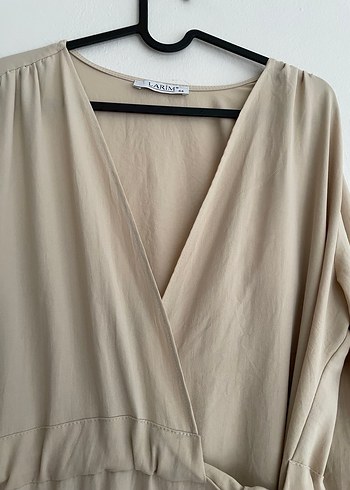 Bej Uzun Kadın Elbise - Görsel 3