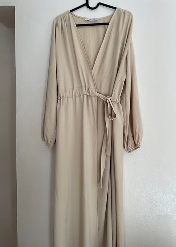 Bej Uzun Kadın Elbise - Görsel 10