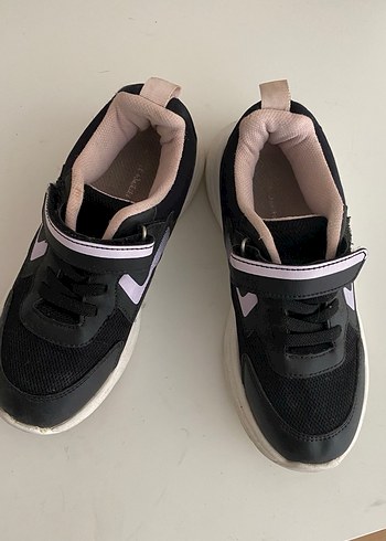 Kız Çocuk Siyah Cırtlı Spor Ayakkabı - Görsel 6
