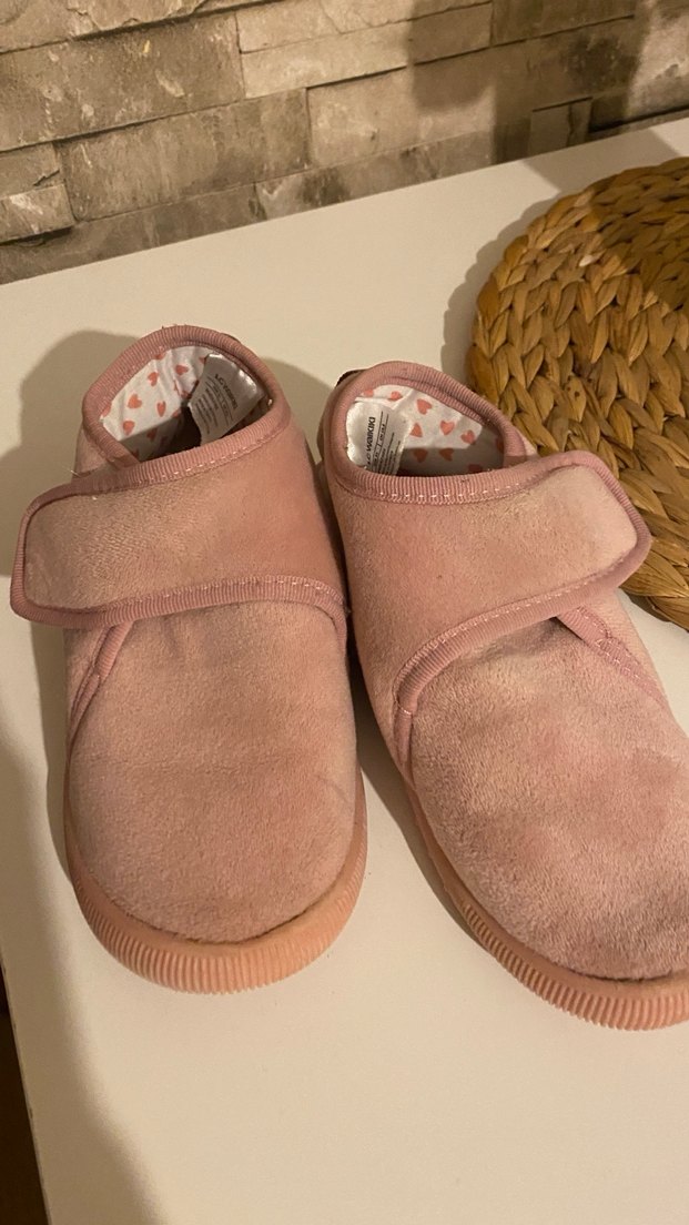 Kız Çocuk Pembe Süet Sıcak Ev ayakkabısı - Görsel 3
