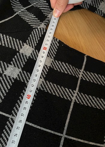 Gri Ekose Desenli Triko Uzun Elbise - Görsel 3