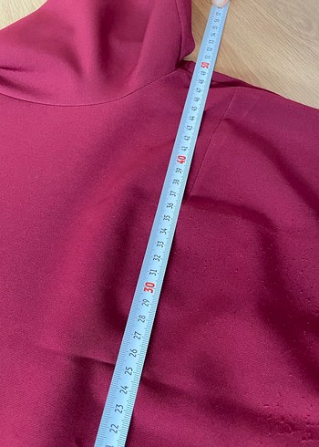 Bordo Nakışlı Uzun Kollu Kadın Elbise - Görsel 5