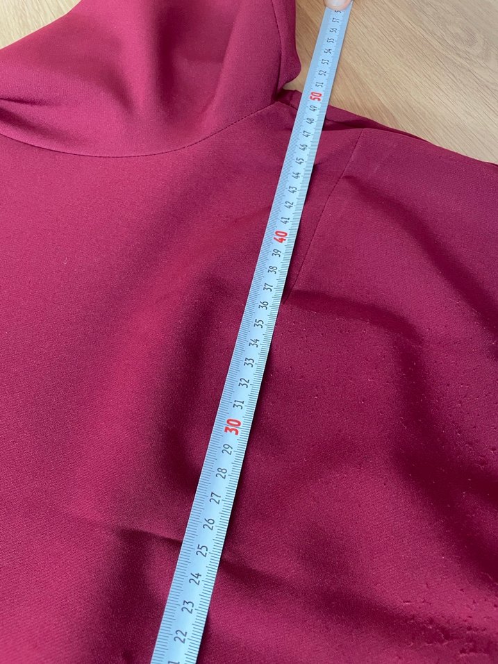 Bordo Nakışlı Uzun Kollu Kadın Elbise - Görsel 5