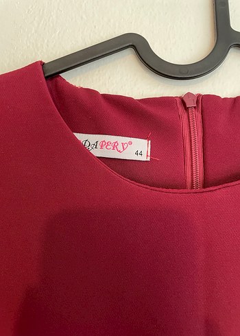 Bordo Nakışlı Uzun Kollu Kadın Elbise - Görsel 3