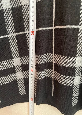 Gri Kareli Uzun Triko tunik - Görsel 2