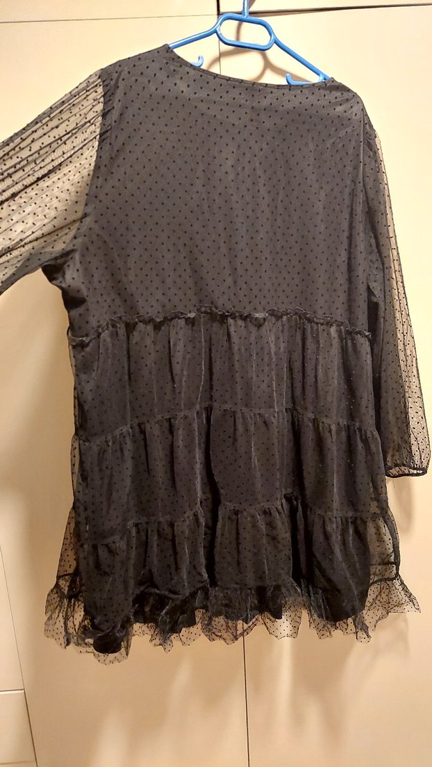 Uzun Kollu Siyah Şık Elbise - Görsel 3