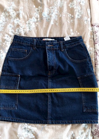 Lacivert Mini Denim Etek - Görsel 2