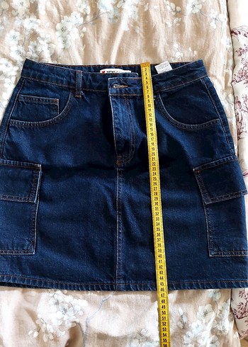 Lacivert Mini Denim Etek - Görsel 3