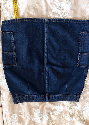 Lacivert Mini Denim Etek - Görsel 5