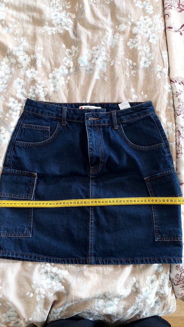 Lacivert Mini Denim Etek - Görsel 2