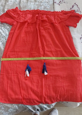 Kırmızı Bohem Mini Elbise - Görsel 2