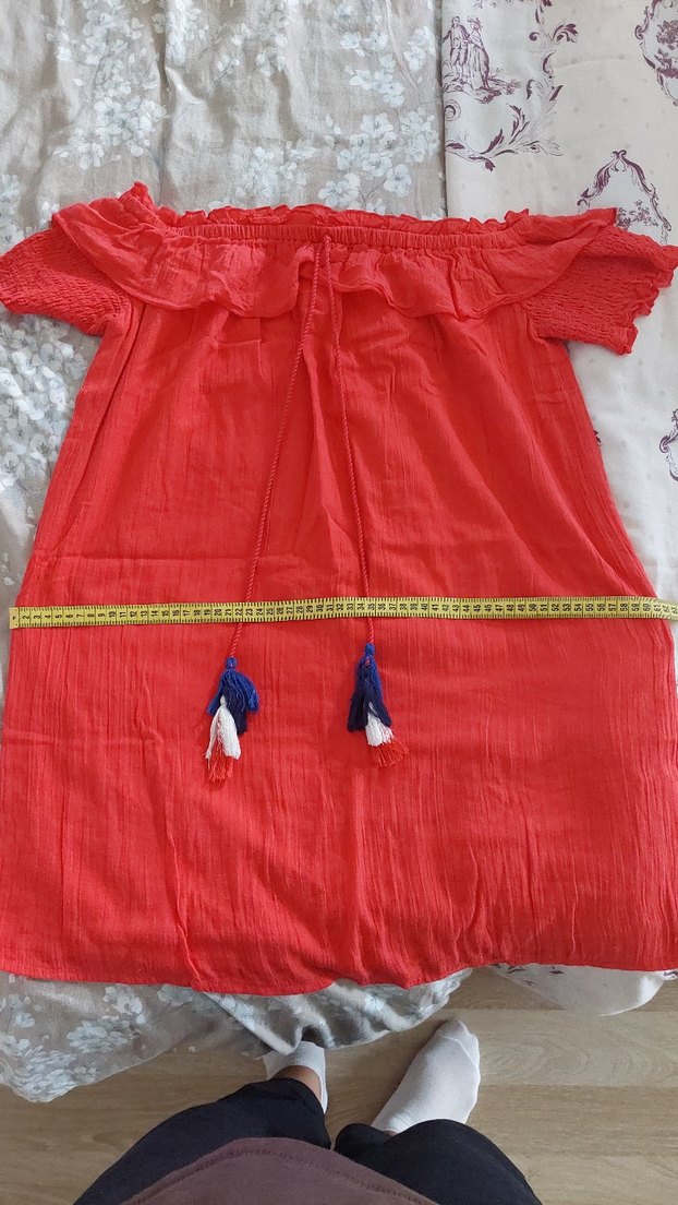 Kırmızı Bohem Mini Elbise - Görsel 2