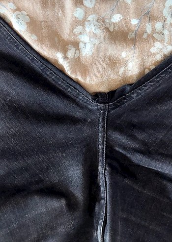 Siyah Yırtık Detaylı Kadın Skinny Jean - Görsel 4