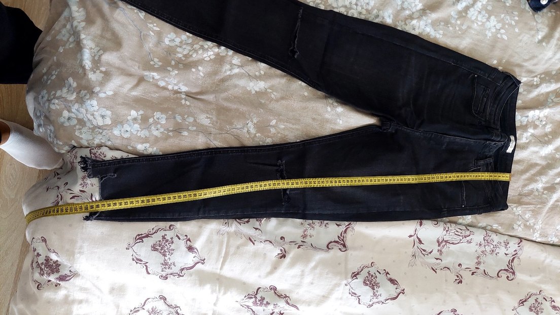 Siyah Yırtık Detaylı Kadın Skinny Jean - Görsel 3