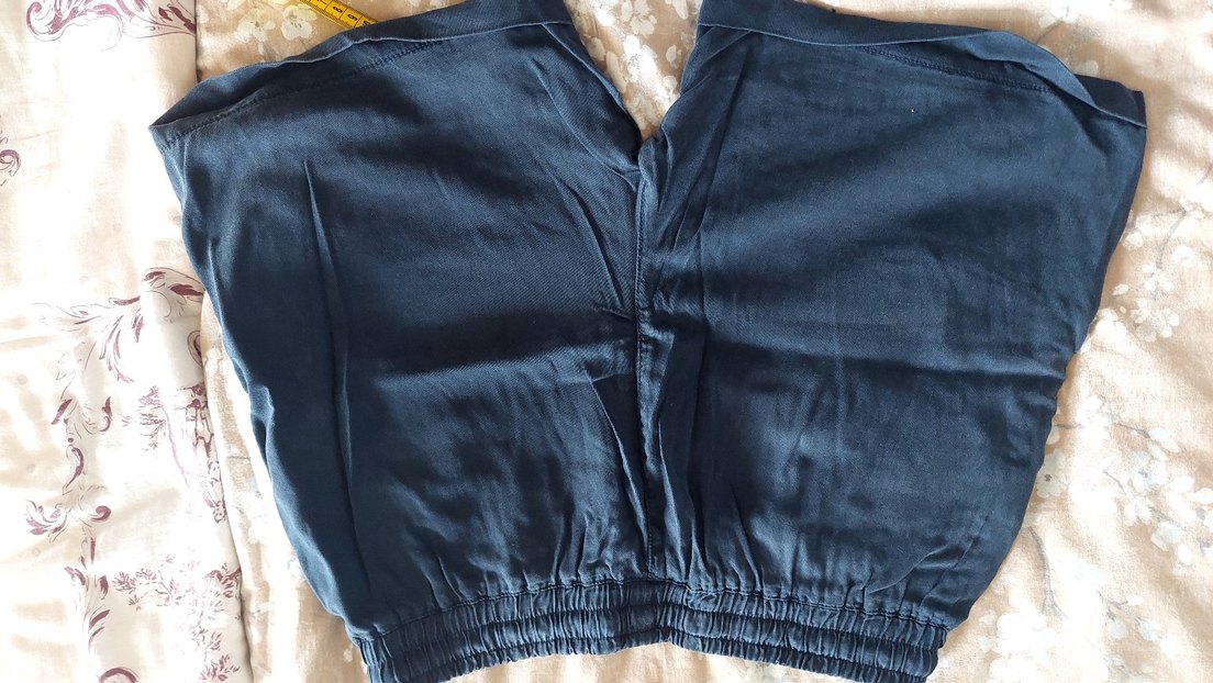 Kadın Mavi Keten Kemerli Rahat Şort - Görsel 5