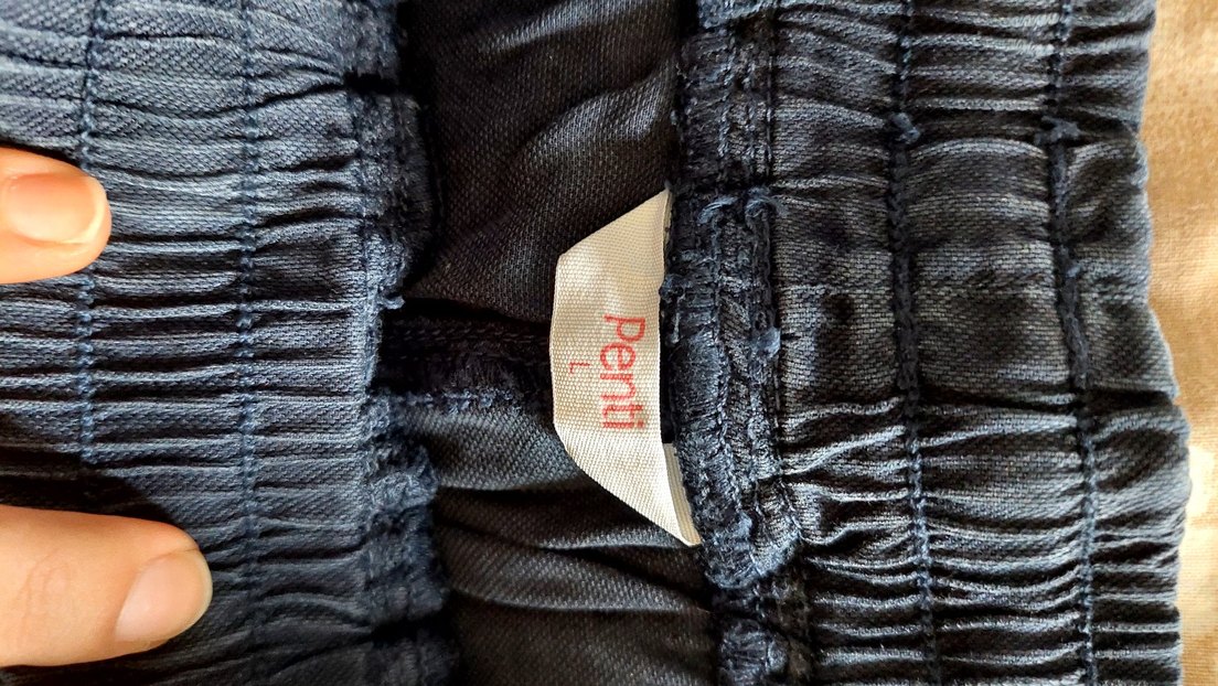 Kadın Mavi Keten Kemerli Rahat Şort - Görsel 4