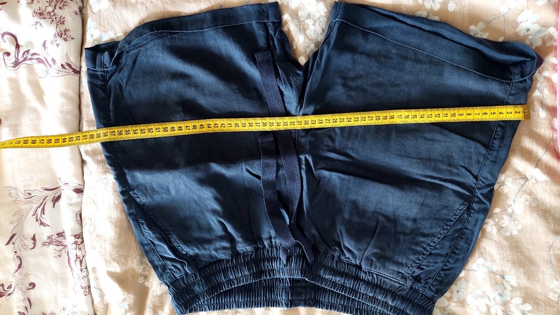 Kadın Mavi Keten Kemerli Rahat Şort - Görsel 2