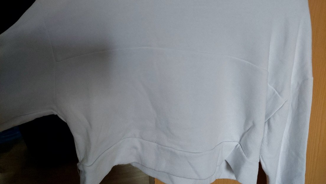 Beyaz Uzun Kollu Fermuarlı Sweatshirt - Görsel 3