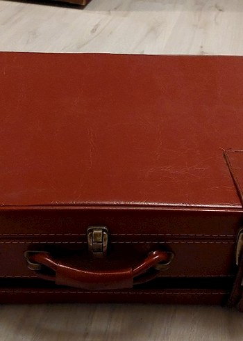 Kahverengi Vintage Deri Bavul - Görsel 6