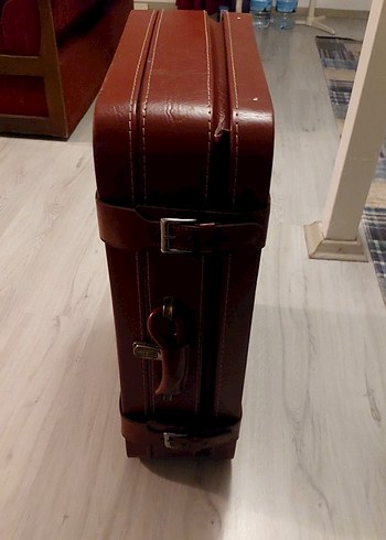 Kahverengi Vintage Deri Bavul - Görsel 8