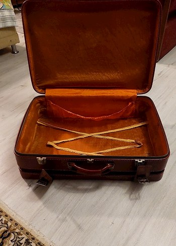 Kahverengi Vintage Deri Bavul - Görsel 2