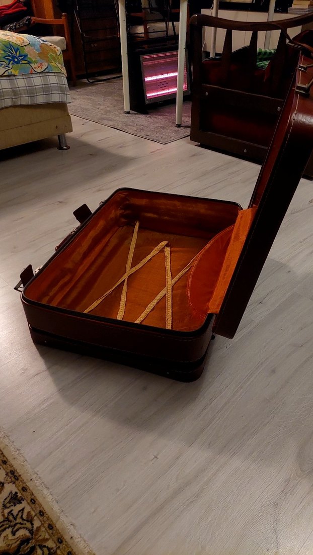 Kahverengi Vintage Deri Bavul - Görsel 3