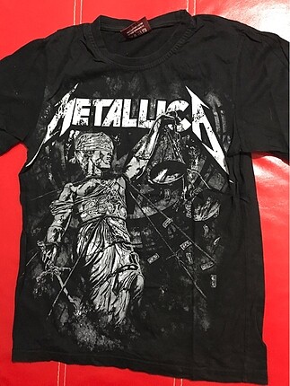 Metal grubu siyah t-shirt