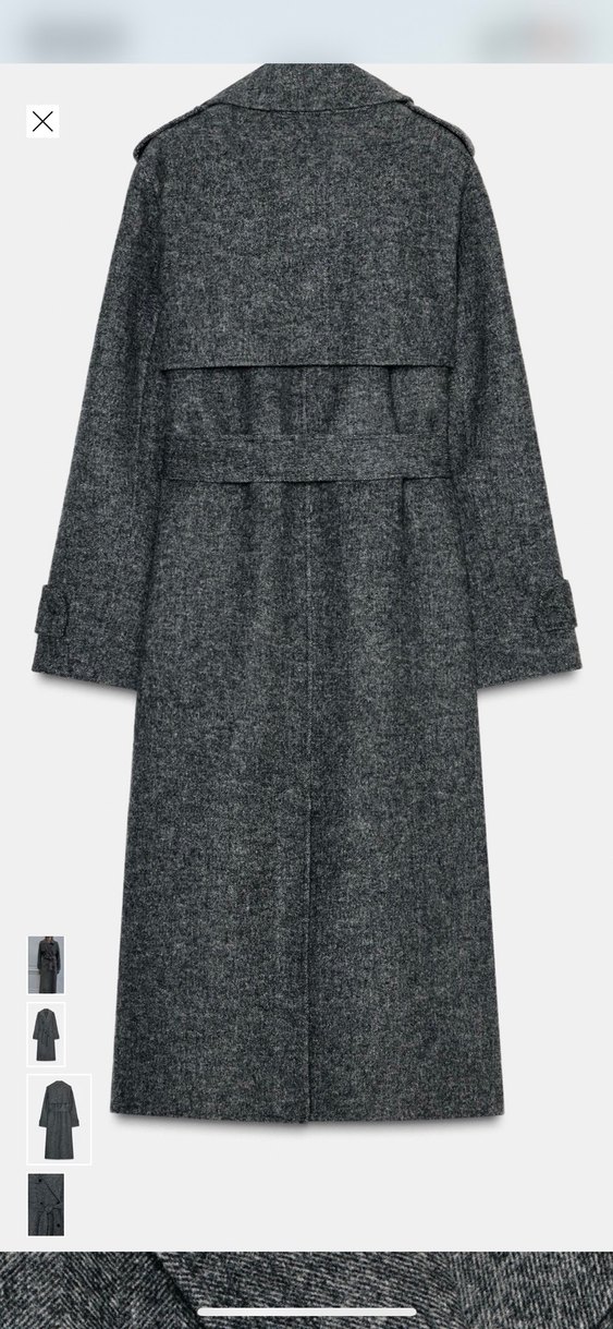 Kemerli Gri Uzun Kaban - Görsel 3