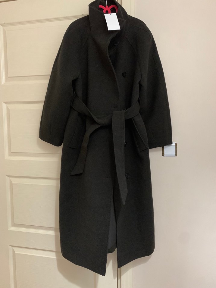 Zara kahve Kuşaklı Uzun Kaban - Görsel 2