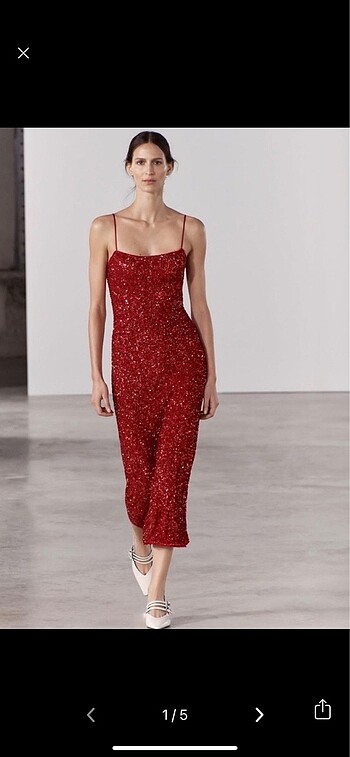 Zara pullu slip elbise
