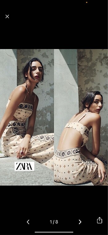 Zara desenli keten elbise