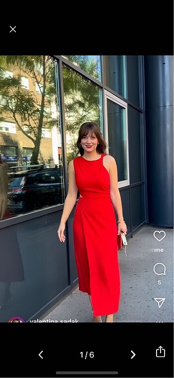 Zara kırmızı elbise