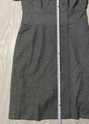 İpekyol marka Düğmeli Kareli Gri Ofis elbisesi - Görsel 7