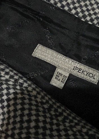 İpekyol marka Düğmeli Kareli Gri Ofis elbisesi - Görsel 6