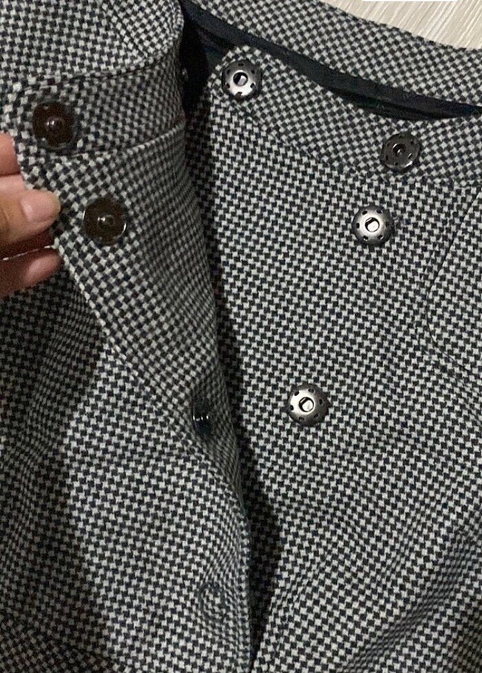 İpekyol marka Düğmeli Kareli Gri Ofis elbisesi - Görsel 4