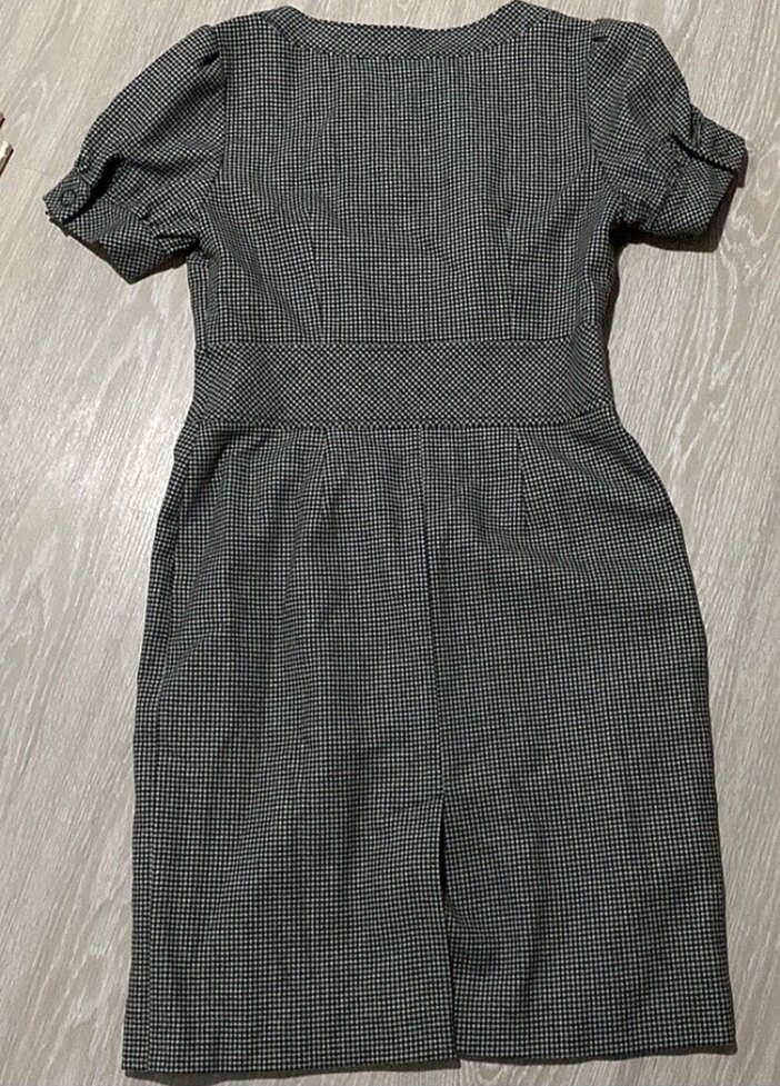 İpekyol marka Düğmeli Kareli Gri Ofis elbisesi - Görsel 5