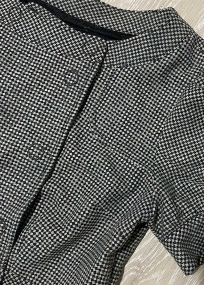 İpekyol marka Düğmeli Kareli Gri Ofis elbisesi - Görsel 2